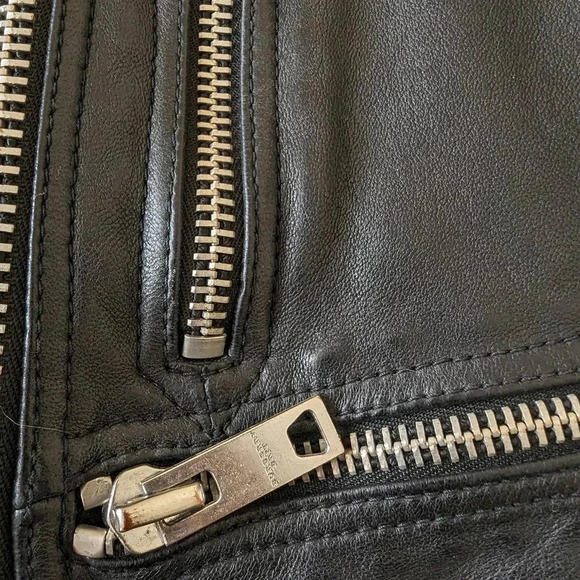 Burberry Brit Biker Jacket in Black Lambskin Leather Size 4 - Picture 11 of 16